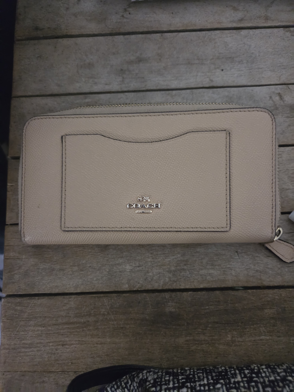 COACH Zip-Around Wallet in Light Beige